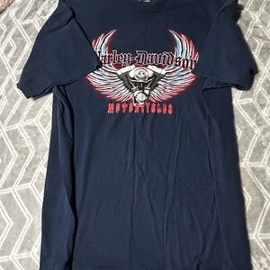 Harley-Davidson Dark Blue Winged Engine Tee
